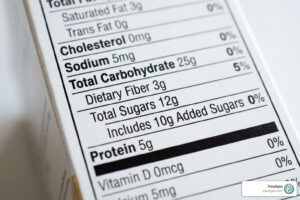 Nutrition Facts panel formatting showing indentation and Includes text