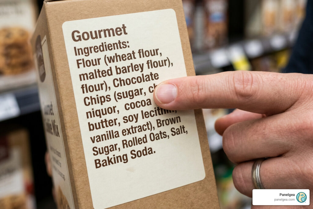compound ingredient breakdown on retail food packaging